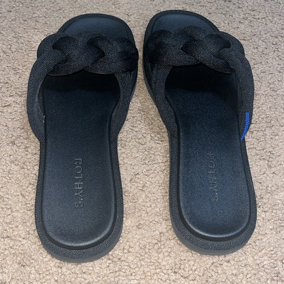 ROTHY'S The Summer Sandal Braided Slide Black 10.5 - Picture 5 of 7